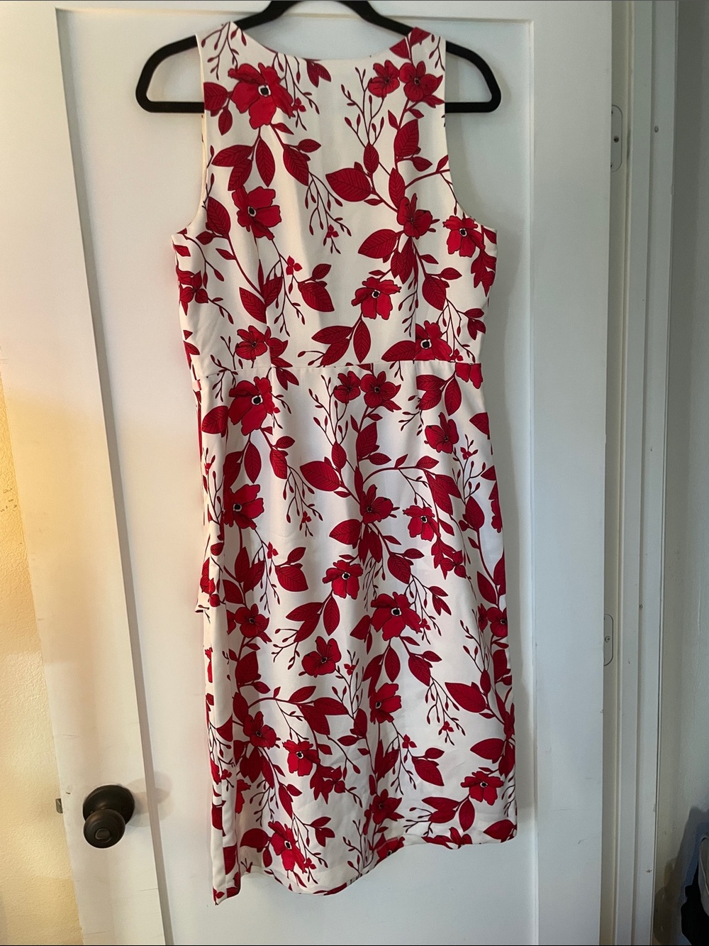 Banana Republic White Dress with Red Floral High-Low Hem - Picture 5 of 5